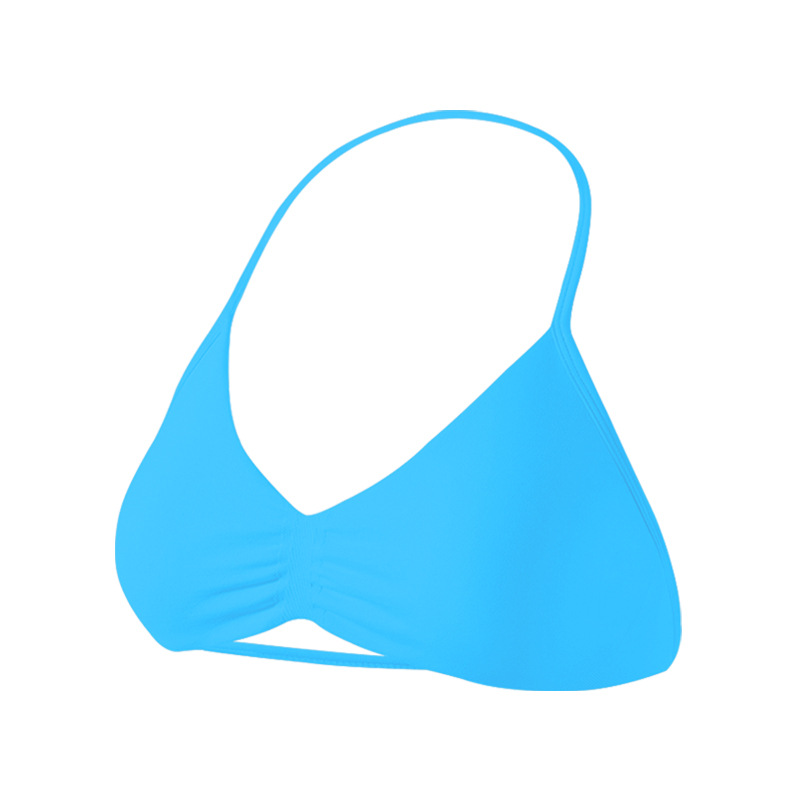 Sujetador deportivo Dyfne para mujer, cuello halter de nailon mate, hermoso diseño en la espalda, sujetador pequeño, a prueba de golpes de alta intensidad, efecto push-up, sujetador para yoga.