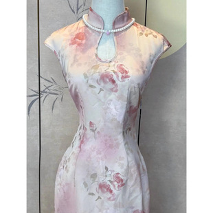 9046 # Homemade New Chinese Style Improved Gentle Water Drop Collar Cheongsam