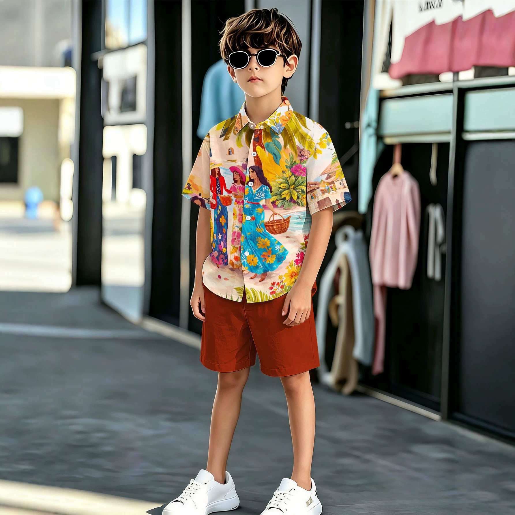 Summer New Arrivals: Designs Of Patterned 3D Printed Boys' Shirts And Shorts Sets For_voghion.com