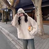 Демисезонная бархатная куртка с капюшоном, в корейском стиле, средней длины