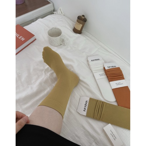 nayean autumn and winter cotton pile socks parent-child solid color high elastic elastic candy color basic mid-calf women's socks