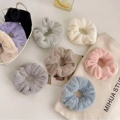 温柔法式毛绒大肠发圈女高级感丸子头发饰秋冬简约大号皮筋头绳