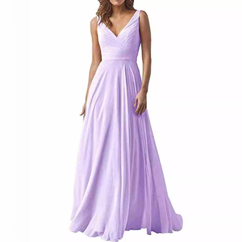 European and American AliExpress Amazon New Chiffon Waist Bridal Evening Dress Bridesmaid Dress Princess Dress Dress Women