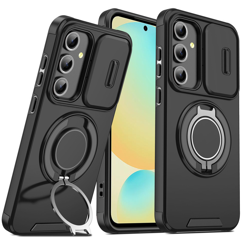 Cross-Border Applicable Samsung S26Ultra Phone Case with Sliding Window Magnetic Stand Moto Anti-Drop Google Protective Cover Cross-Border Applicable Samsung S26Ultra Phone Case with Sliding Window Magnetic Stand Moto Anti-Drop Google Protective Cover
