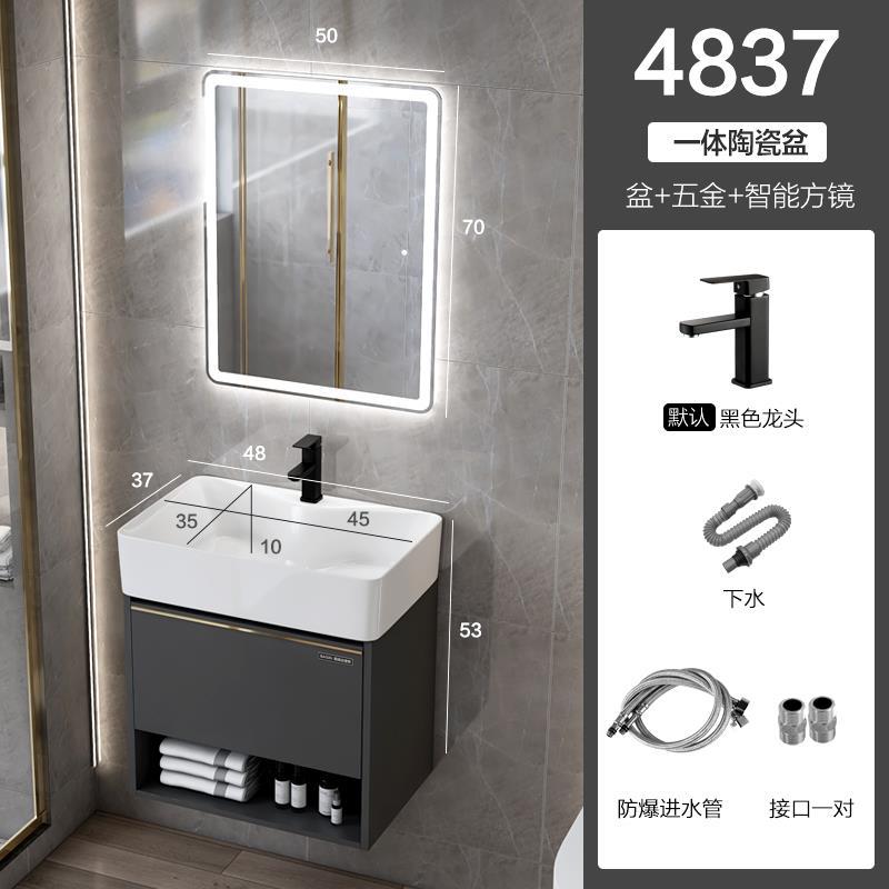 Pequeño apartamento cajón de madera maciza gabinete de baño Baño lavabo combinación integrada mesa de lavado lavabo piscina