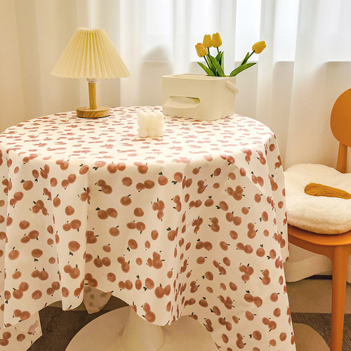 Ins style pastoral small fresh student dormitory desk velvet tablecloth round table coffee table tablecloth cover dining table wholesale