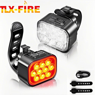 Bicycle Light Combination Set Road High Brightness Battery Life Detachable Bracket Mountain Bike 10Led Warning Cycling Tail Light