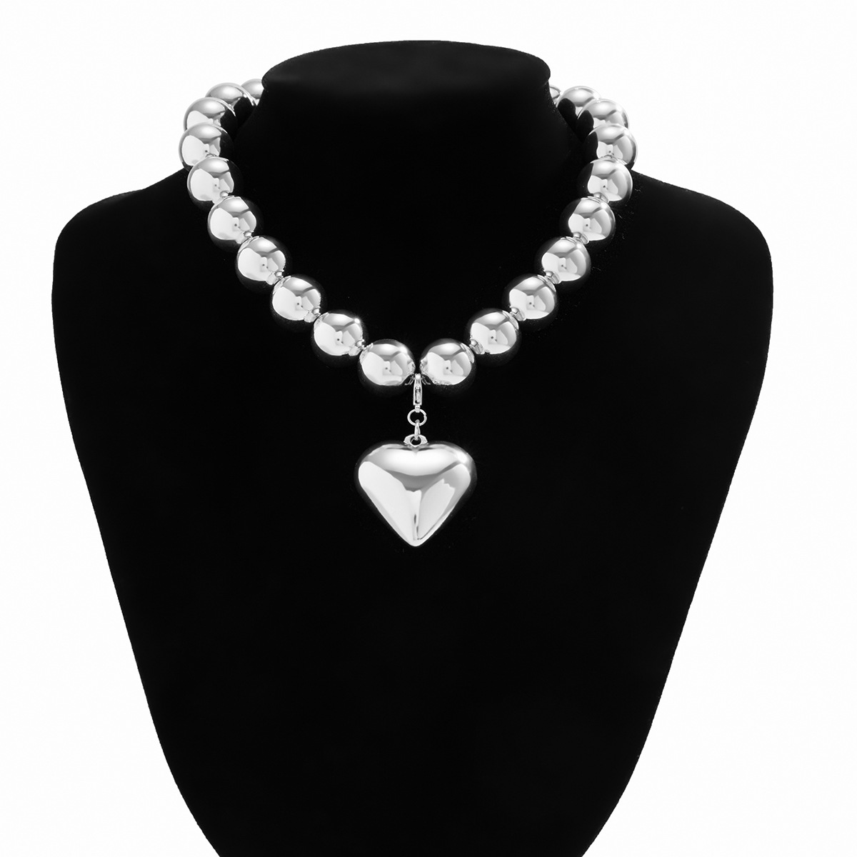 Elegant Exaggerated Geometric Heart Shape Ccb Imitation Pearl Beaded Plating Women's Necklace display picture 8