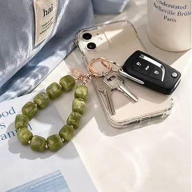 European and American Cross-Border New Summer Products: Exaggerated Style Colorful Beaded Acrylic Bead Chain Keychain, Phone Lanyard, Bag Charm