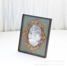 欧式复古做旧椭圆内框实木相框画框装饰框客厅摆件礼物