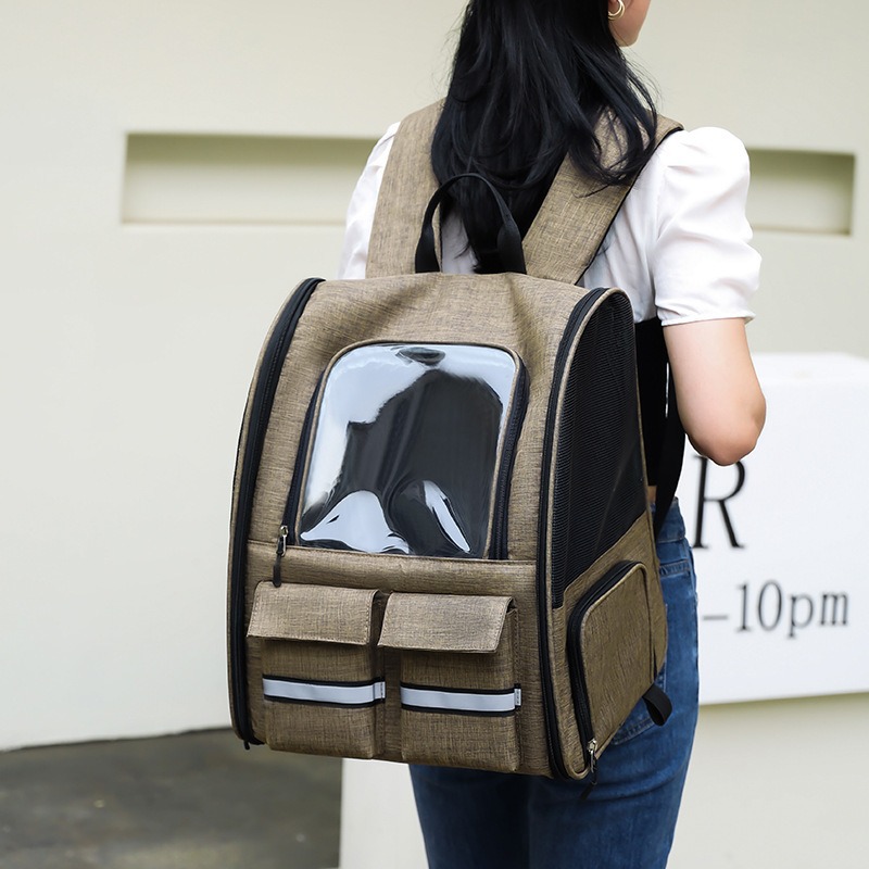 Bolsa para gatos para mascotas Fuera de la maleta portátil para mascotas Bolso para mascotas transpirable de viaje Bolso para mascotas Bolso para gatos con tirantes de gran capacidad