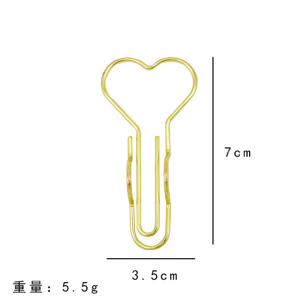 Clip de bolígrafo con forma de corazón colorido transfronterizo, clip de metal multifuncional creativo para cuaderno, portalápices portátil, accesorio para cuaderno, artículo de papelería.
