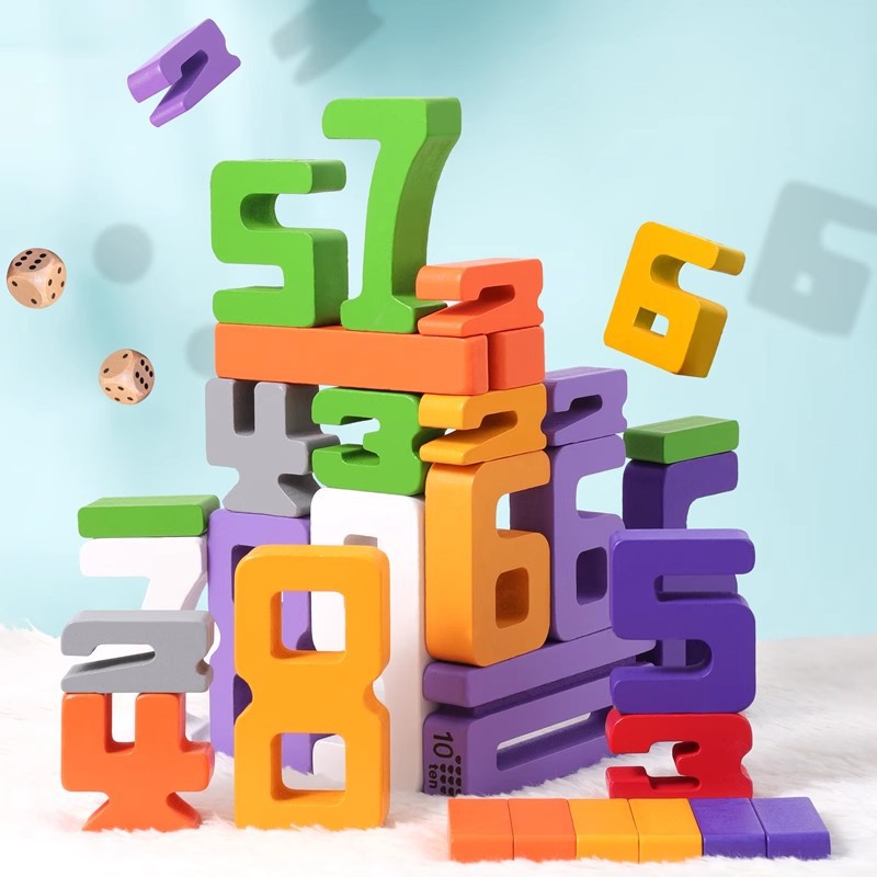 Bloques cognitivos digitales de niños bloques matemáticos de madera de granulares bloques lógicos de padres e hijos área de rompecabezas cerebrales juguetes de educación temprana
