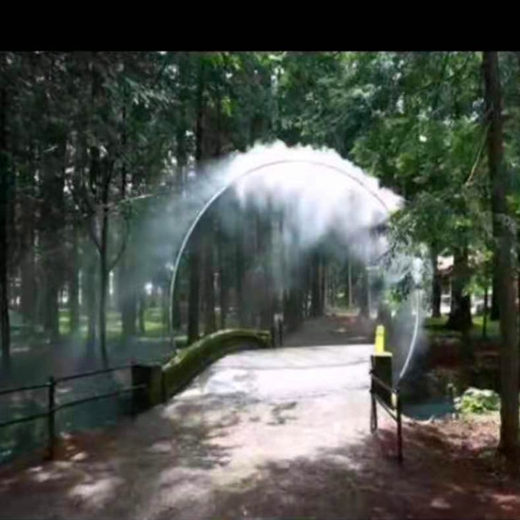 无动力人造雾门 景区创意门夏日景区公园降温设备隧道烟雾拱门