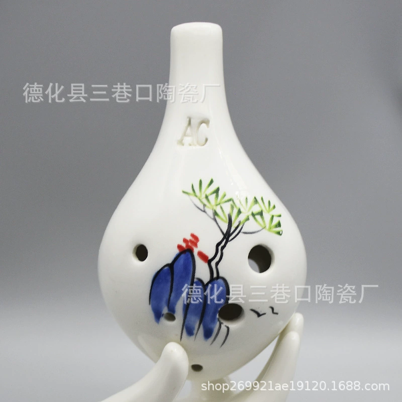 Six-hole oval alto AC-tuning starry sky pottery beginners students perform musical instruments 6-hole C-tuning oval can be engraved
