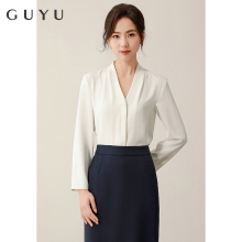 职业白衬衫女长袖工装衬衣春秋西装内搭公考面试正装套装雪纺上衣