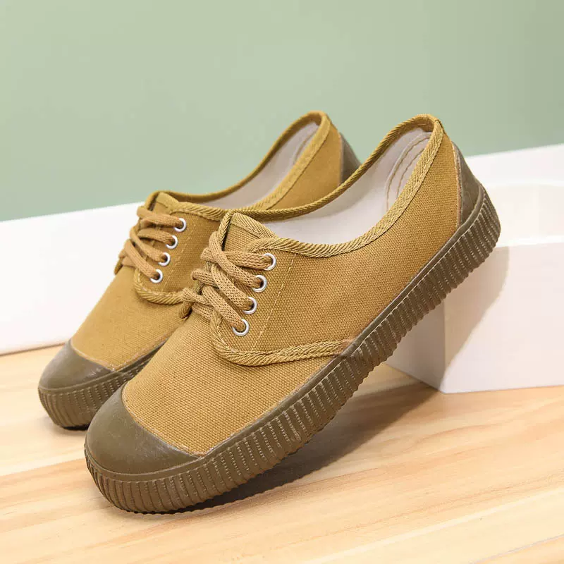学生军训鞋作训鞋解放鞋黄胶鞋工作鞋硫化鞋帆布男鞋潮流百搭