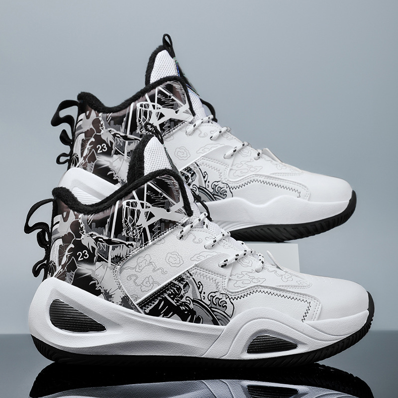 Zapatos deportivos de baloncesto para hombre 2025 otoño para jóvenes estudiantes deportivos entrenamiento de combate real carrera casual pelota antideslizante de caña alta