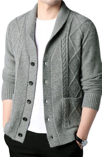 Cardigan, autumn demi-season sweater, woolen knitted jacket, plus size