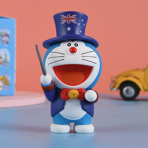 Doraemon World Travel Official Hand Puppet Ornament Birthday Gift Influencer  New Model Doraemon Blind Box