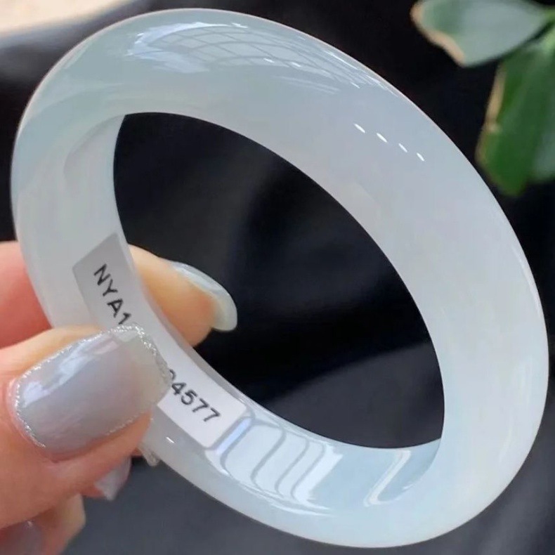Vòng tay ngọc Miến Điện trắng băng đá tự nhiên – phong thủy may mắn chi tiết 6