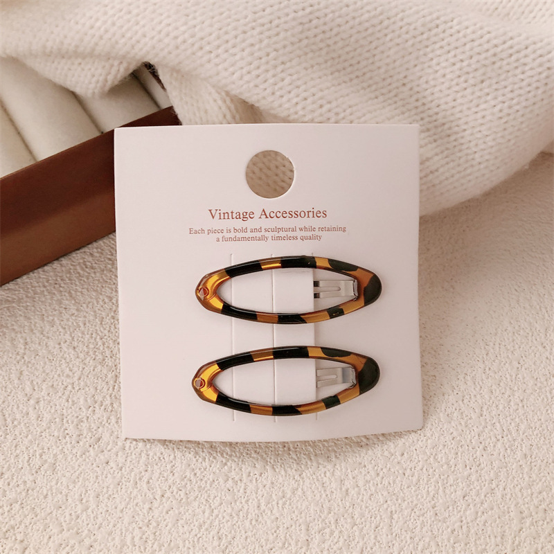 Coreano simple estampado leopardo clips para el cabello de chicas bonitos clips de frangeo lateral adorable clips de BB clips para el cabello de la cabeza