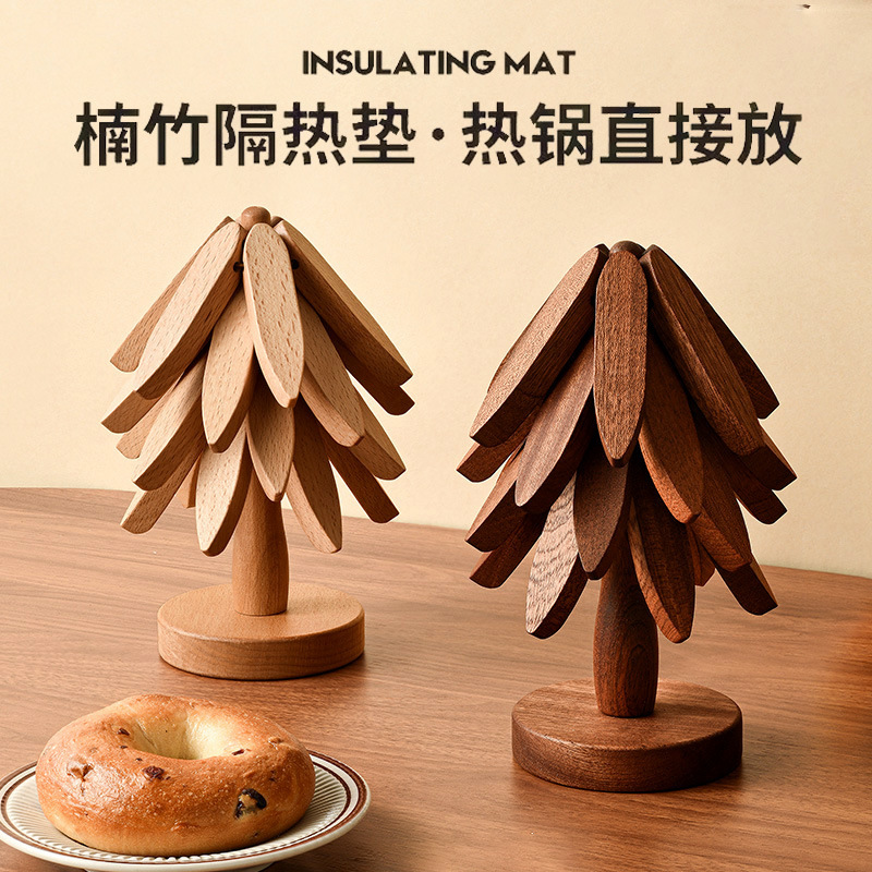 圣诞树隔热垫餐桌防烫垫一棵树实木玄关装饰摆件乔迁新居礼物搬家|undefined