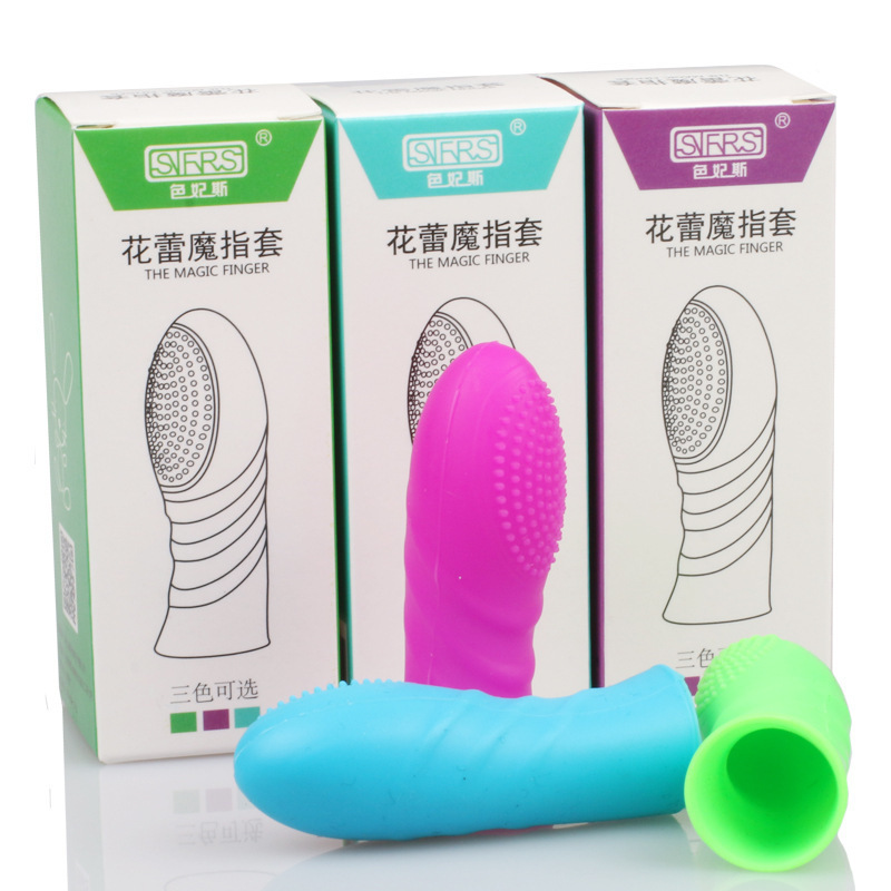 Flower Bud Finger Set Silicone Manual Finger Vibrator Sleeves, Red Rose 3-Piece Massage Set for Couples — detail image 9