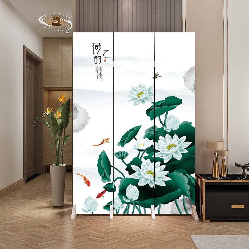 Fábrica directa de entrada doméstica china en la puerta frente a la partición de la sala de estar de la oficina del dormitorio cubierta plegable móvil
