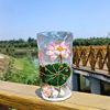 Glossy Japanese crystal with glass, brand wineglass, cup, internet celebrity, hand painting