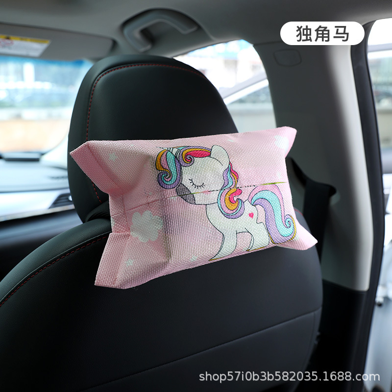 NIPING Creative Car Seat Tissue Box Hanging Car Backrest Tissue Box (Car tissue box/set) - car-storage-bag-unicorn-1-piece
