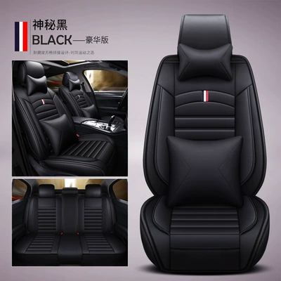 Three-Dimensional Car Seat Covers, Full | Seat cushion, seat cover - luxurious-mysterious-black