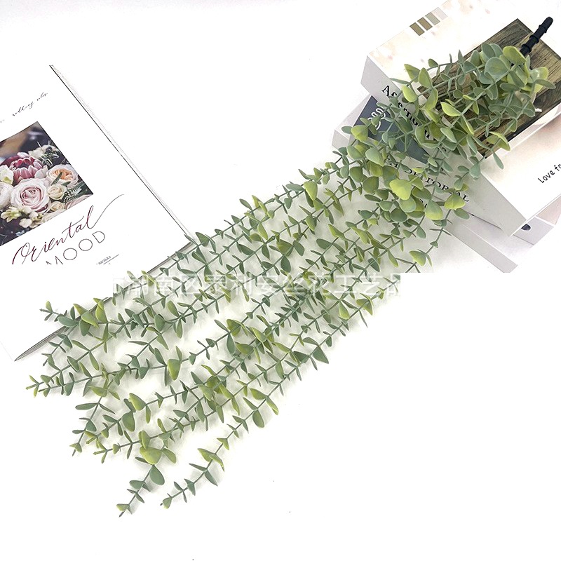 Plantas colgantes artificiales, ramas de eucalipto con diseño de mandala, plantas artificiales en maceta para decoración interior y exterior, suministro exclusivo transfronterizo