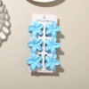 #1 Blue [6-piece set with card] 4cm pearlescent plumeria style
