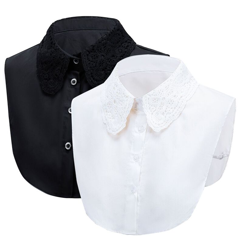 Shirt Collar with Lace Trim, Vintage Fake Collar for Women, Korean Style, Fake Collar Shirt, Cross-Border Manufacturer Wholesale Shirt Collar with Lace Trim, Vintage Fake Collar for Women, Korean Style, Fake Collar Shirt, Cross-Border Manufacturer Wholesale