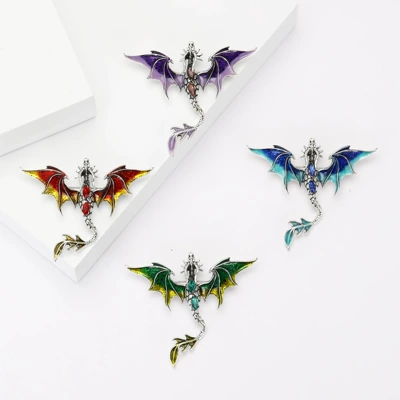 Enamel Oil-Dropping Floor-Standing Dragon Brooch, Yaxa sancaqları