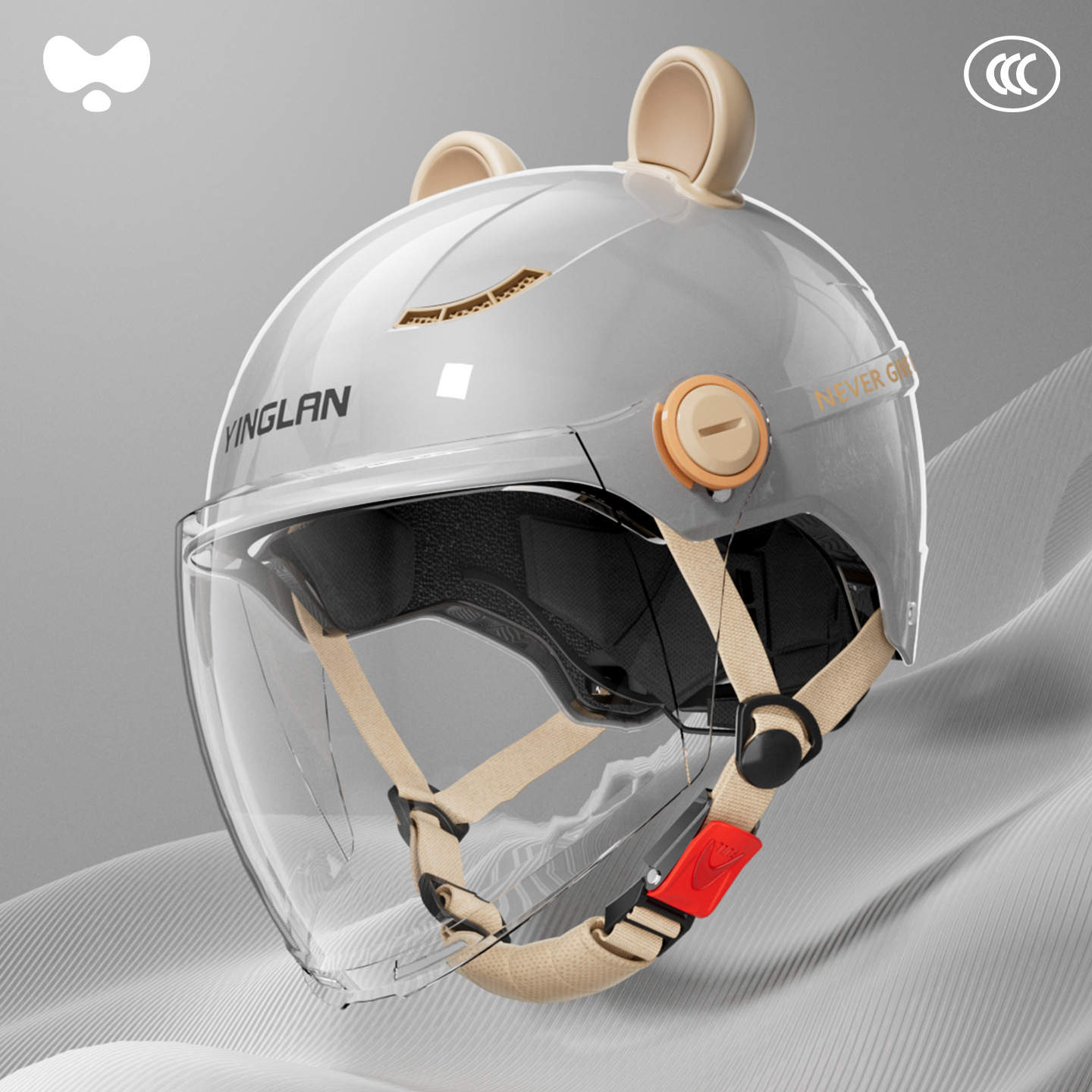 Universal – Cute Winter Warm Motosiklet kaskı (dəbilqə) - 3c-volcanic-ash-hd-long-mirror-class-a-new-national-standard