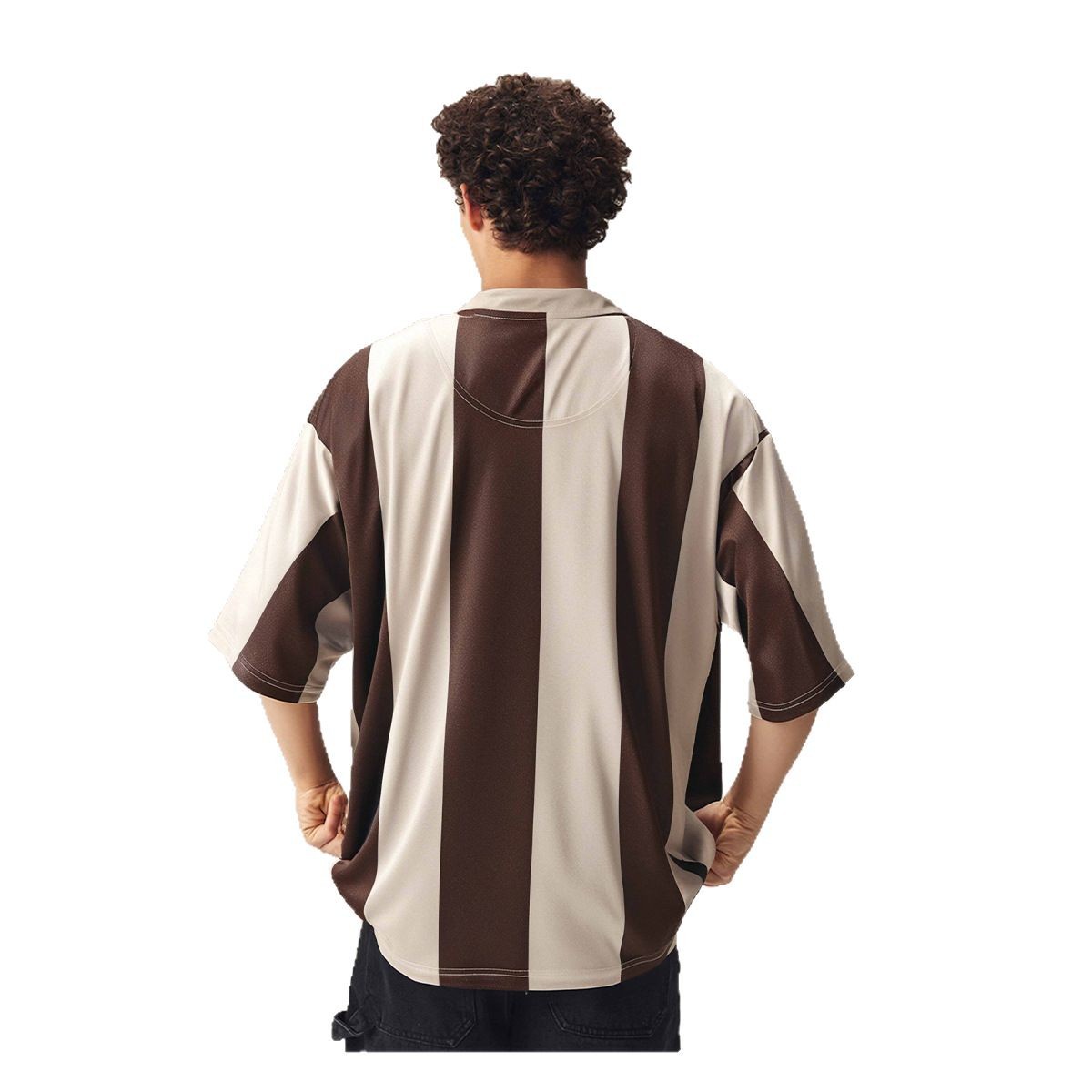 ETAI Hombre| Tide transfronterizo corto ancho modelo de fútbol cuello V manga corta de alta calidad rayas casuales camiseta de boxeo image 6