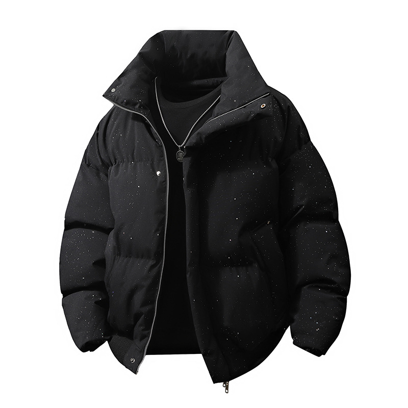 High-quality starry cotton jacket for men, couple's style, warm cotton coat, dirt-resistant, trendy, thickened and warm