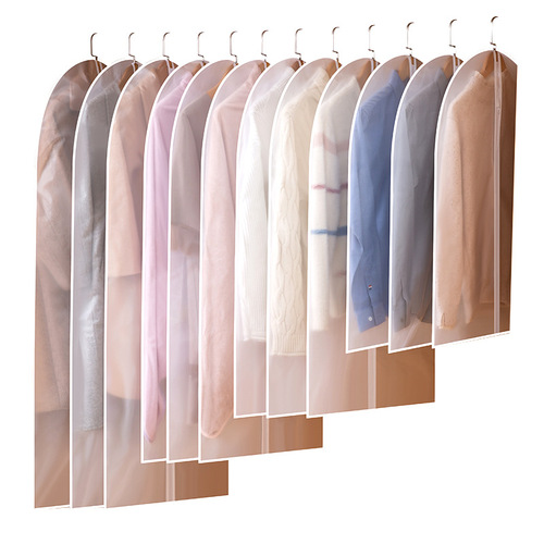 Factory-produced PEVA clothing dust covers, bulk transparent wardrobe hanger-style suit covers, clothing dust covers, hangers