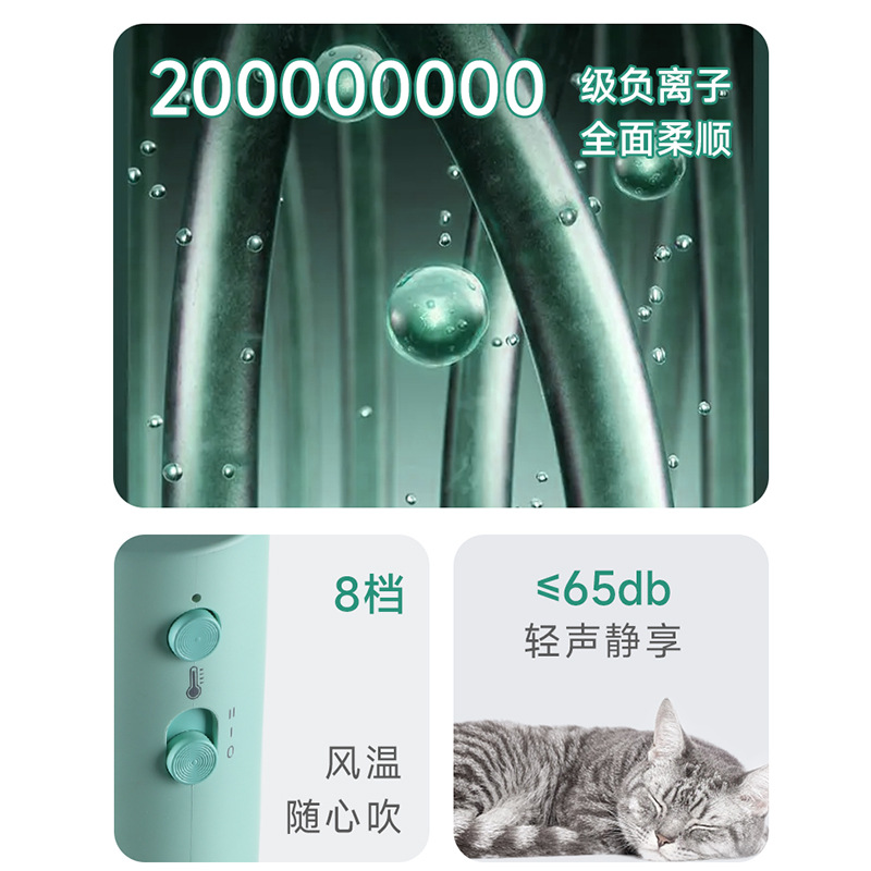 Peluquería para mascotas, secador de pelo, gran viento de doble velocidad, cuello halter, perro, gato, soplador de agua, soporte para cuello halter, soplador de pelo