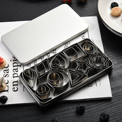 Stainless steel cookie mold set push-type flower star cookie cutter baking mini 30-piece set