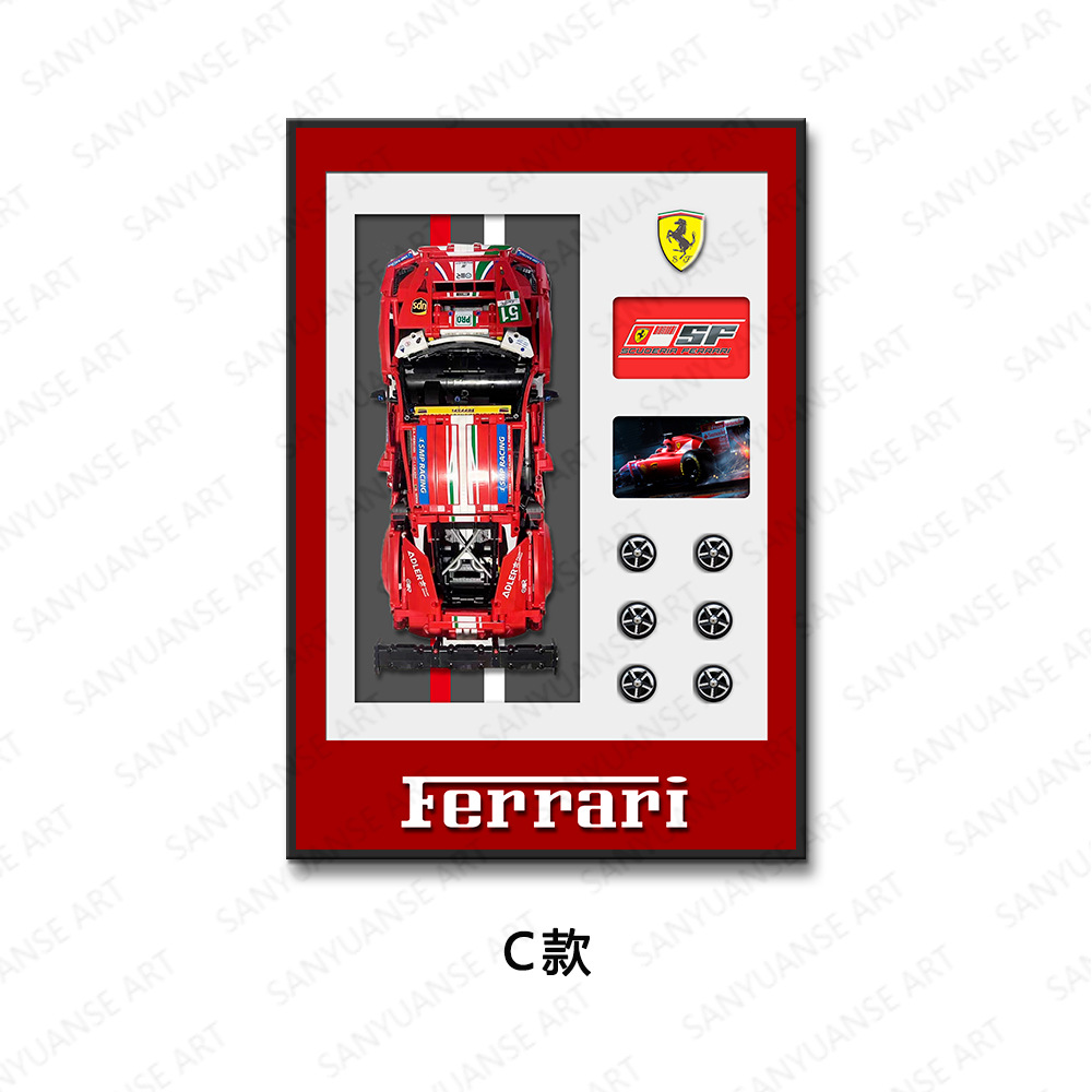 Porsche 911 modelo de coche deportivo pintura colgante sala de estar creativa bloques de construcción tridimensionales pintura decorativa física mural infantil transfronterizo