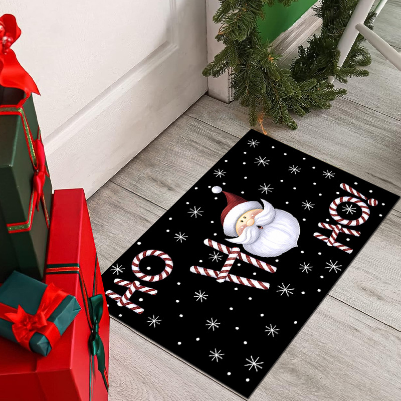 Estera de piso de Santa Claus transfronteriza Navidad vacaciones alfombra de piso decorativo entrada hogar resistente al desgaste alfombra de piso fábrica al por mayor