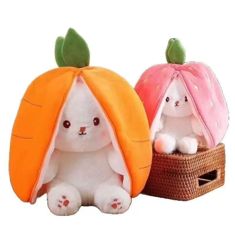 New Creative Strawberry-Turned-Rabbit Plush Toy Carrot Cute White Rabbit Doll Plush Toy Gift New Creative Strawberry-Turned-Rabbit Plush Toy Carrot Cute White Rabbit Doll Plush Toy Gift