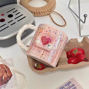 Pearlescent Stereo Relief Underglaze High Temperature Hand Color Kitten Puppy Coffee Cup Mug Tea Cup Cartoon Cup