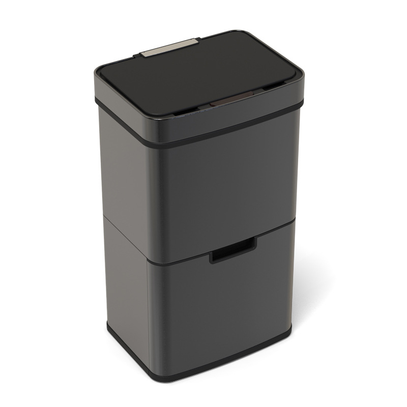 Clasificación de inducción infrarroja inteligente de basura de gran capacidad de acero inoxidable separación seca y húmeda de cocina doméstica sala de estar con rueda de cubierta