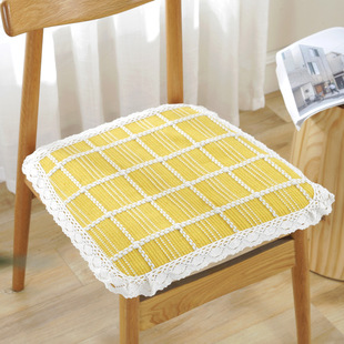 Summer Thickened Cotton and Linen Fabric Chair Cushion Student Cushion Car Seat Cushion Four Seasons Office Stool Chair Cushion Breathable