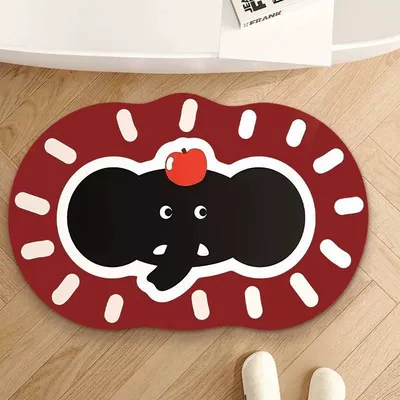 Avtomobil döşəmə paspasları — Puppy Entrance Entrance Stain-Resistant Door - elephant-big-ear-apple-4060cm-diatom-mud-small-size