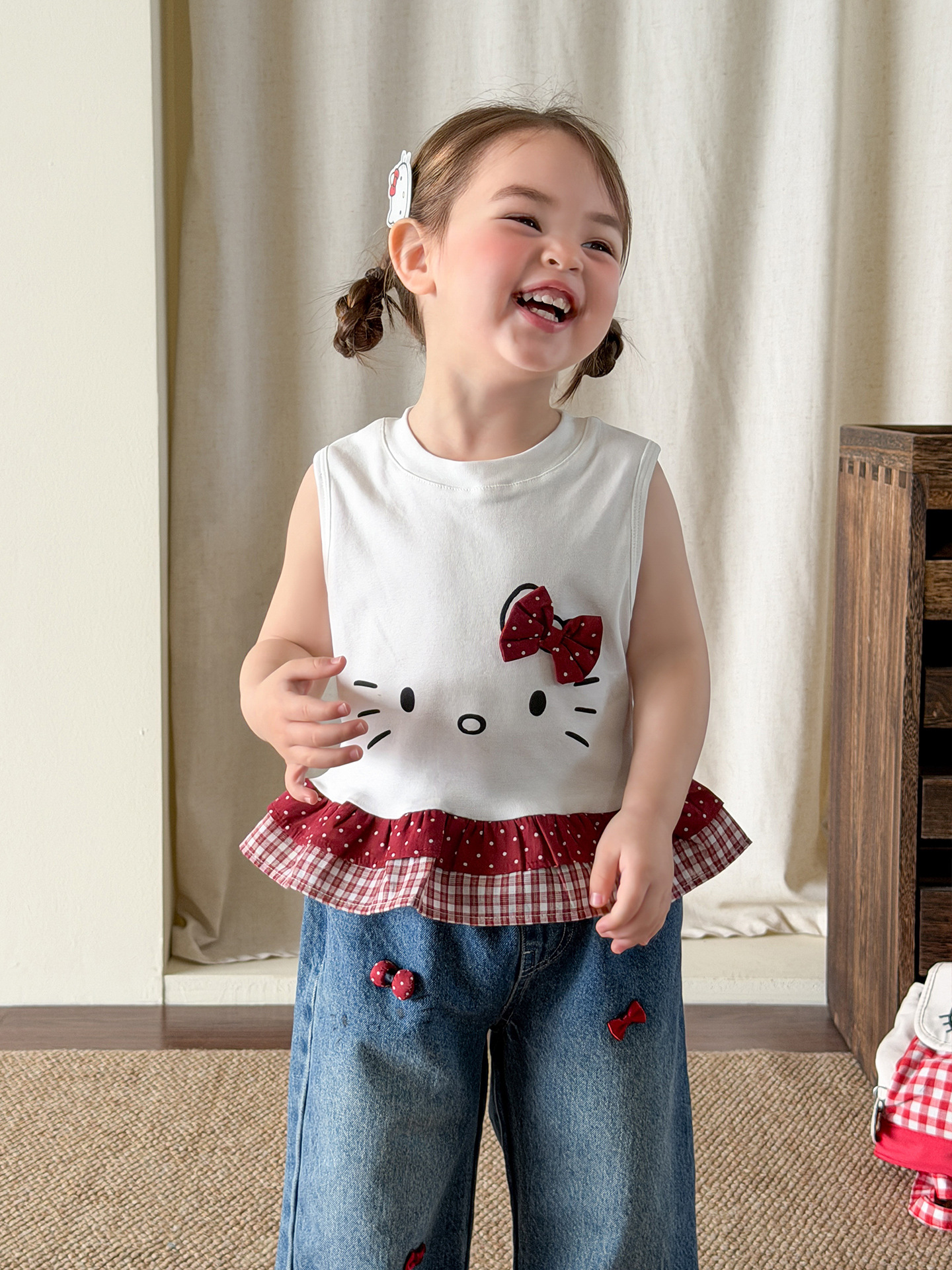 Sugar Pear ropa infantil niñas chaleco de verano 2026 nueva ropa infantil de aire extranjero clase A chaqueta de bebé